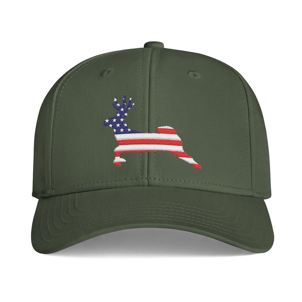 Patriotic Buck Premium Hat - Snapback Embroidered
