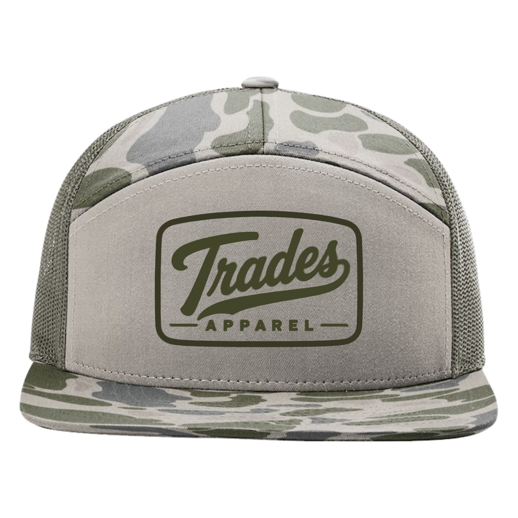 "Trades Apparel" Duck Camo Green 7-Panel Cap