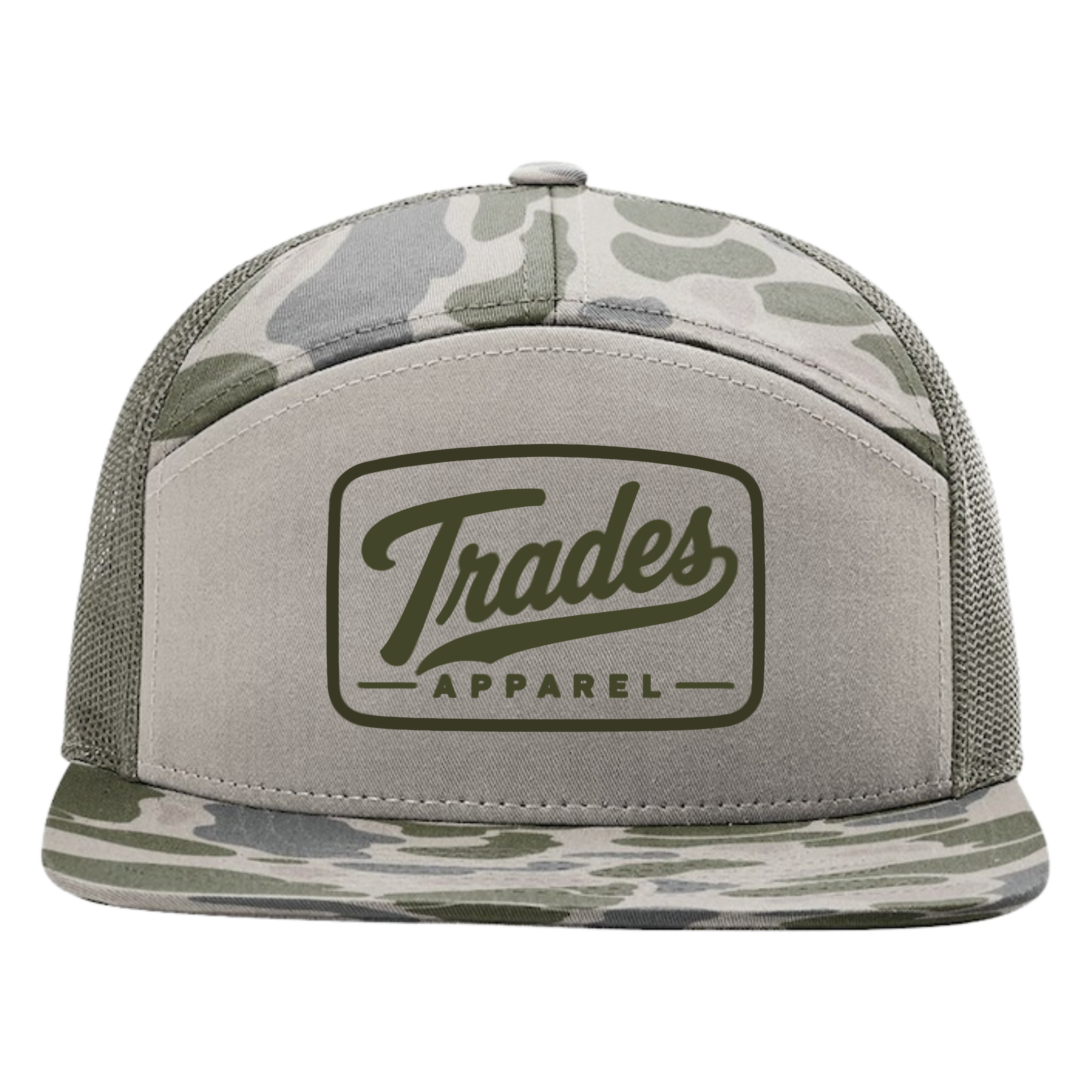 "Trades Apparel" Duck Camo Green 7-Panel Cap
