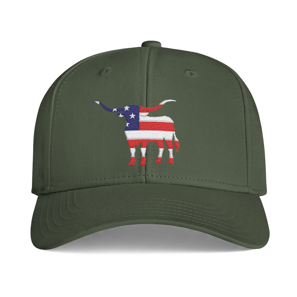 Patriotic Steer Premium Cap - Snapback Embroidered