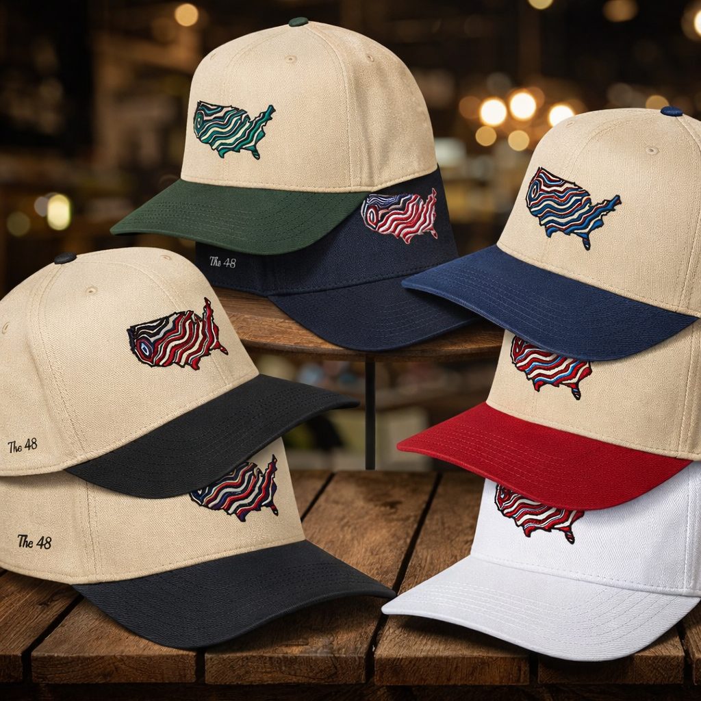 "The 48" States Embroidered Snapback Hat