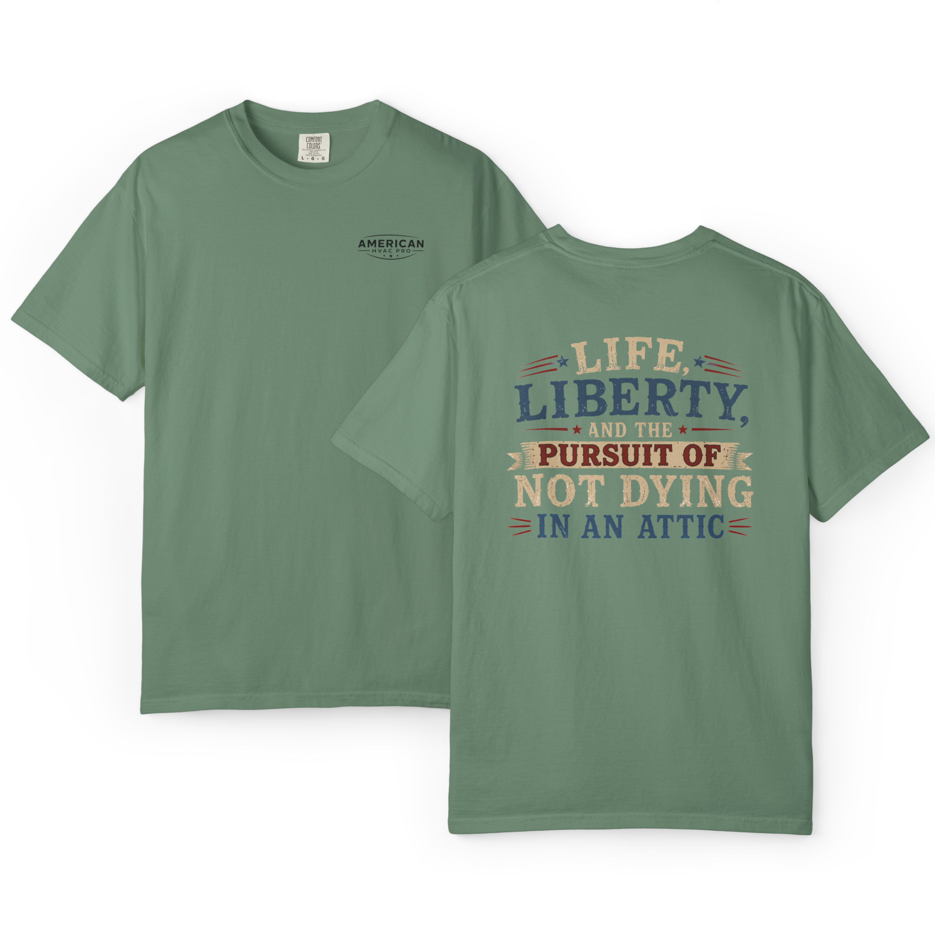 HVAC Pro Dying in Attic Heavyweight T-Shirt