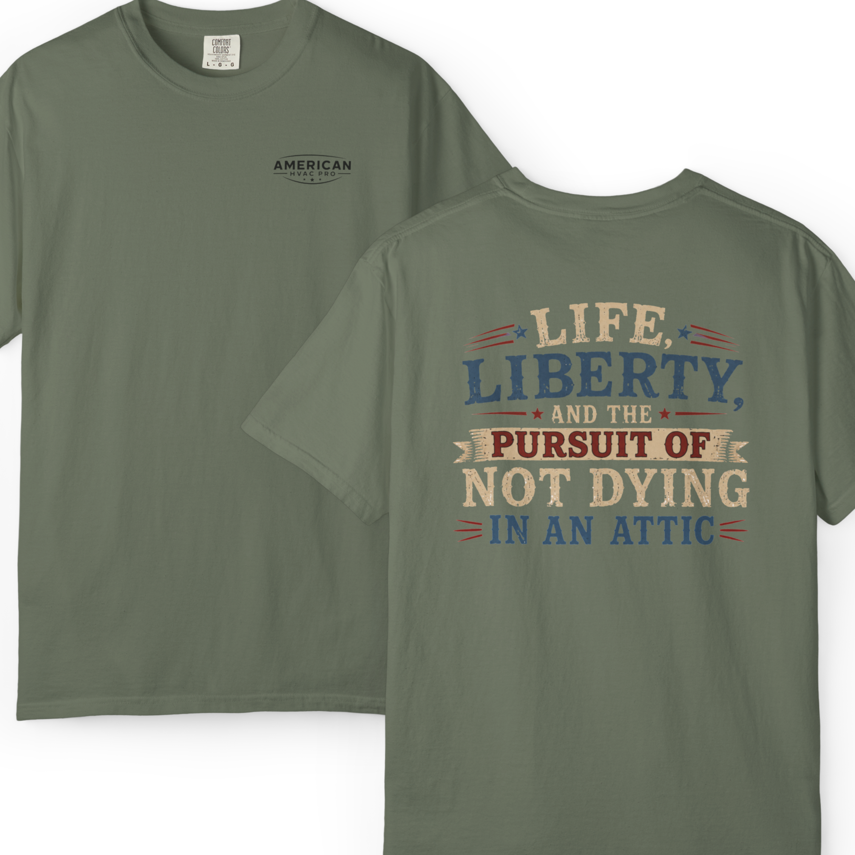 HVAC Pro Dying in Attic Heavyweight T-Shirt