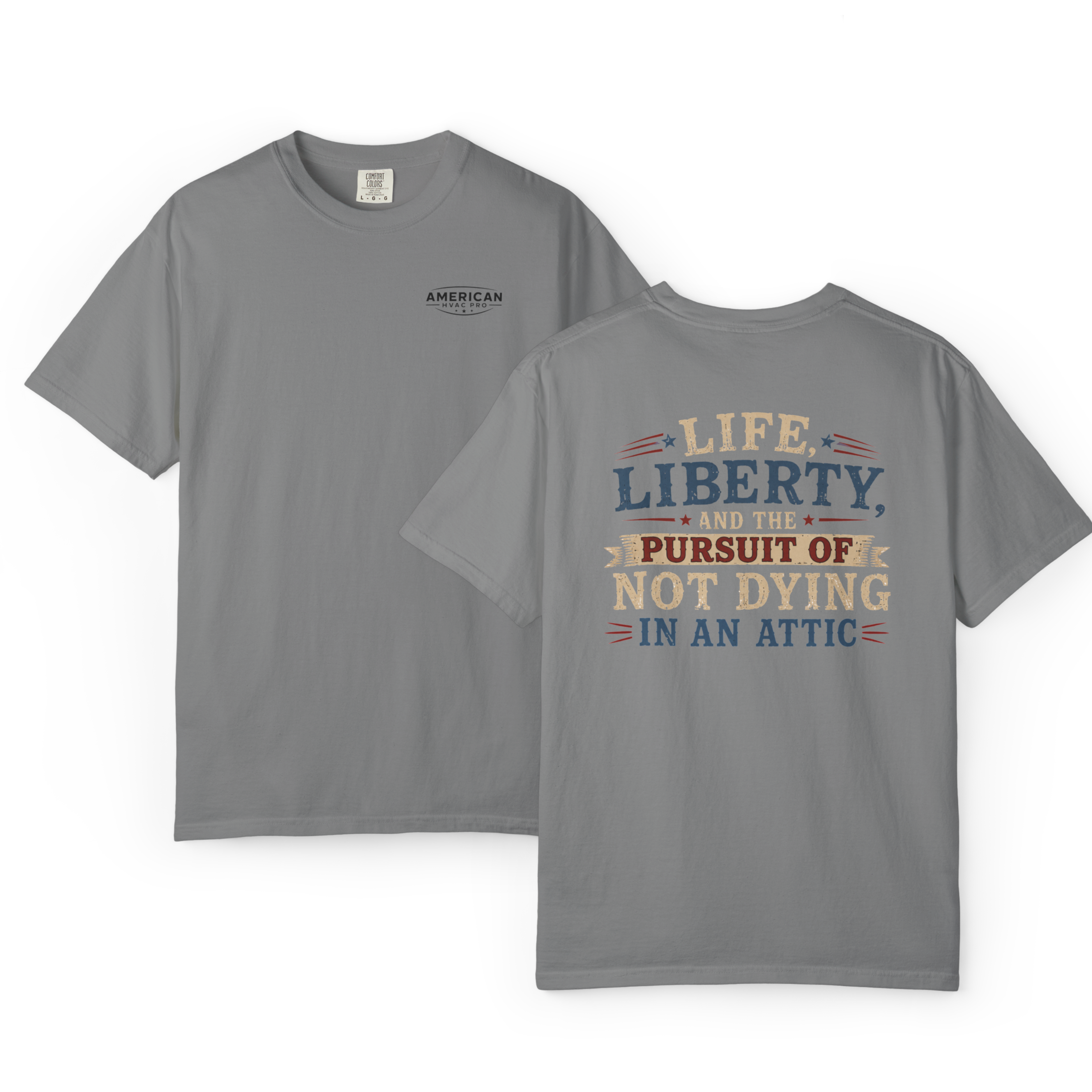 HVAC Pro Dying in Attic Heavyweight T-Shirt