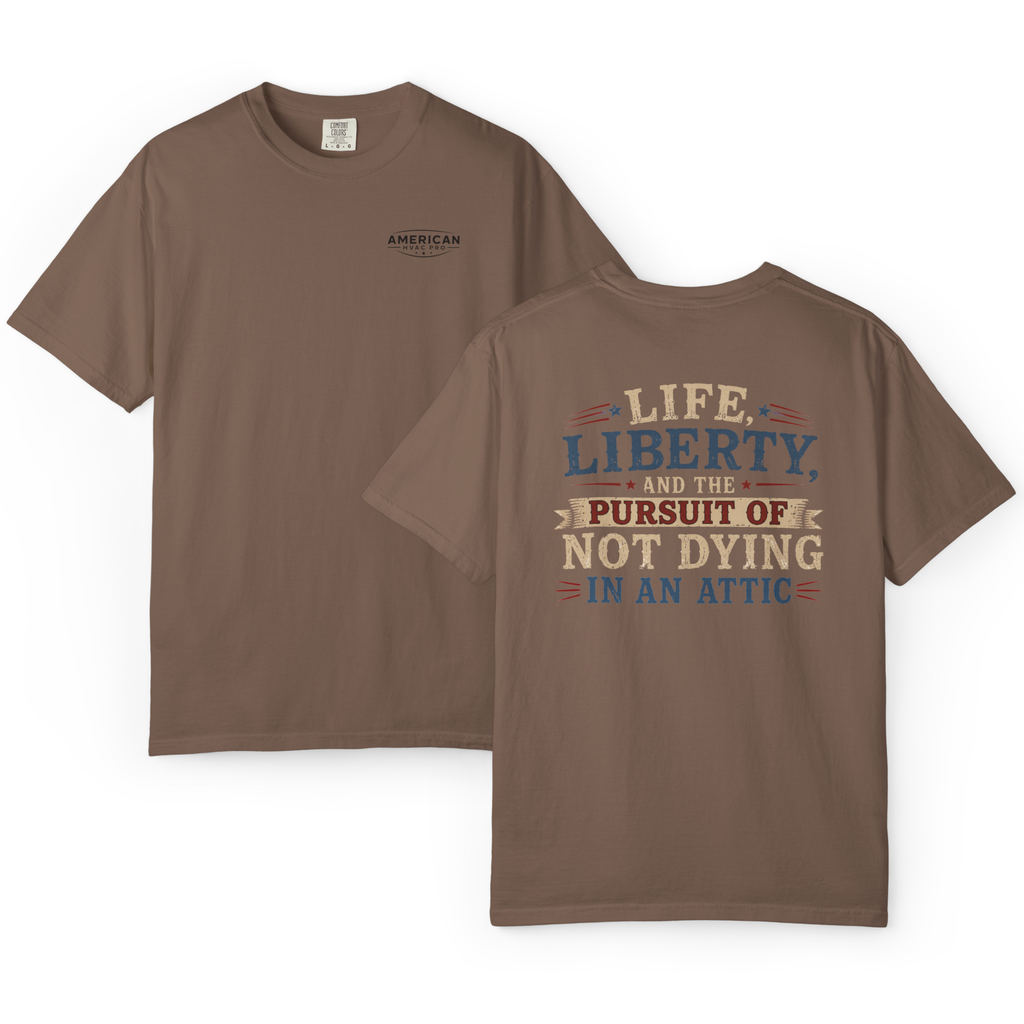HVAC Pro Dying in Attic Heavyweight T-Shirt