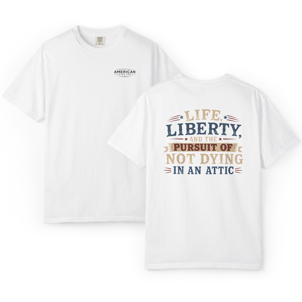 HVAC Pro Dying in Attic Heavyweight T-Shirt