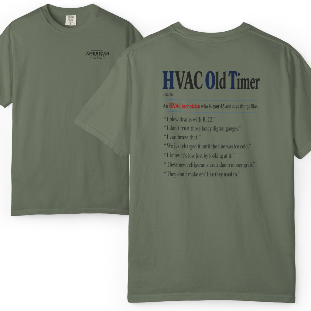 American HVAC Pro Old Timer Sayings Heavyweight T-Shirt