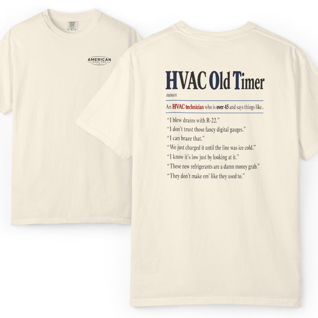 American HVAC Pro Old Timer Sayings Heavyweight T-Shirt