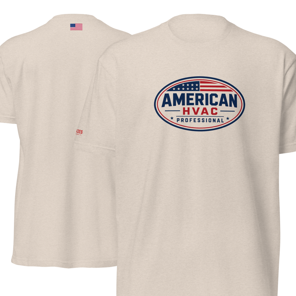 American HVAC Pro RYB Emblem - Flag Back 6210 T-Shirt