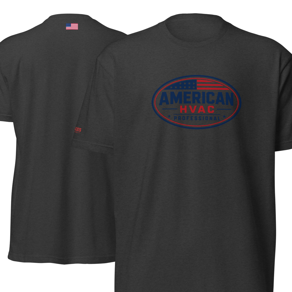 American HVAC Pro RYB Emblem - Flag Back 6210 T-Shirt