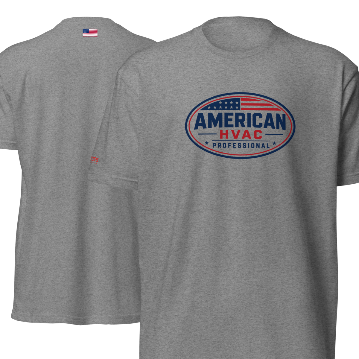 American HVAC Pro RYB Emblem - Flag Back 6210 T-Shirt