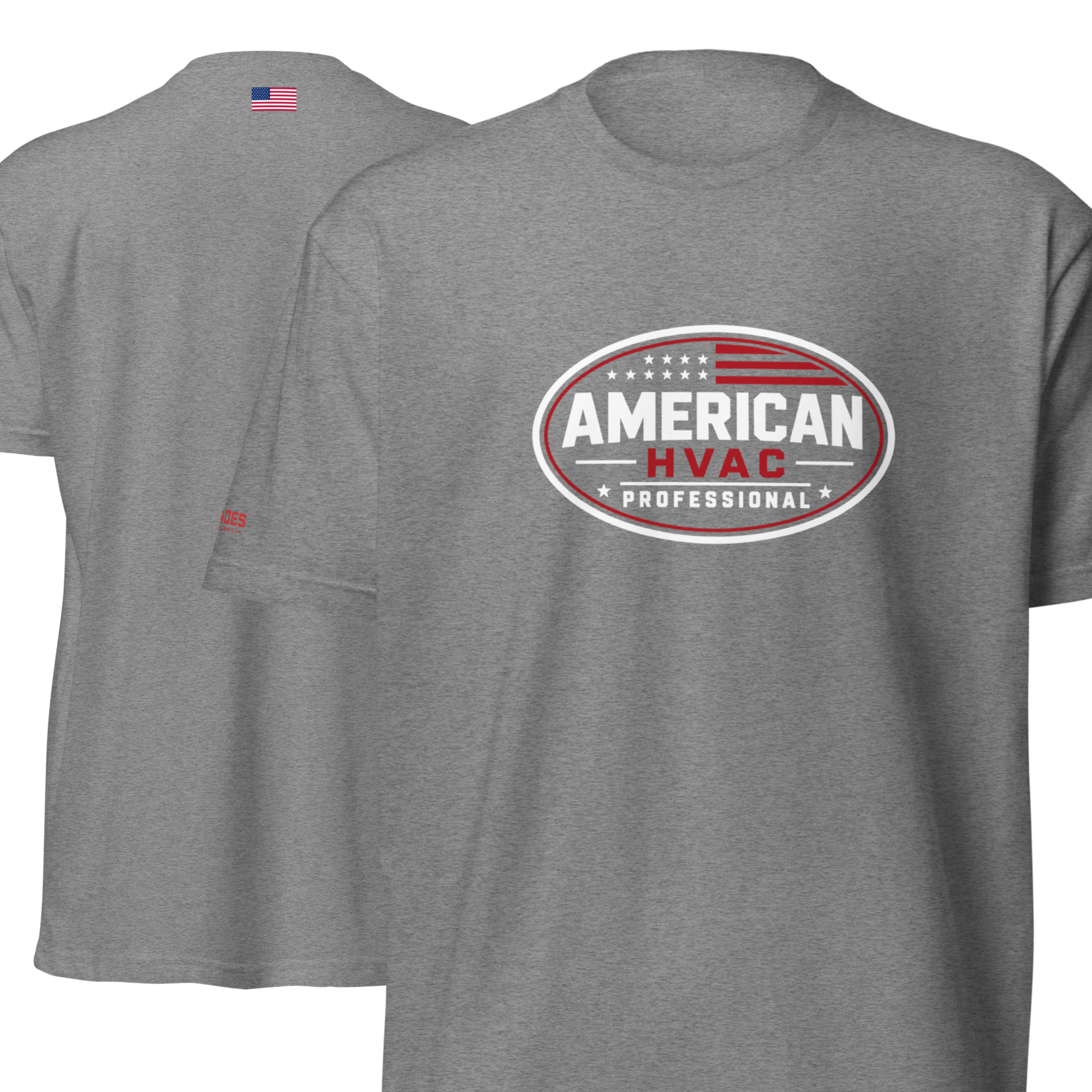 American HVAC Pro RY Emblem - Flag Back 6210 T-Shirt