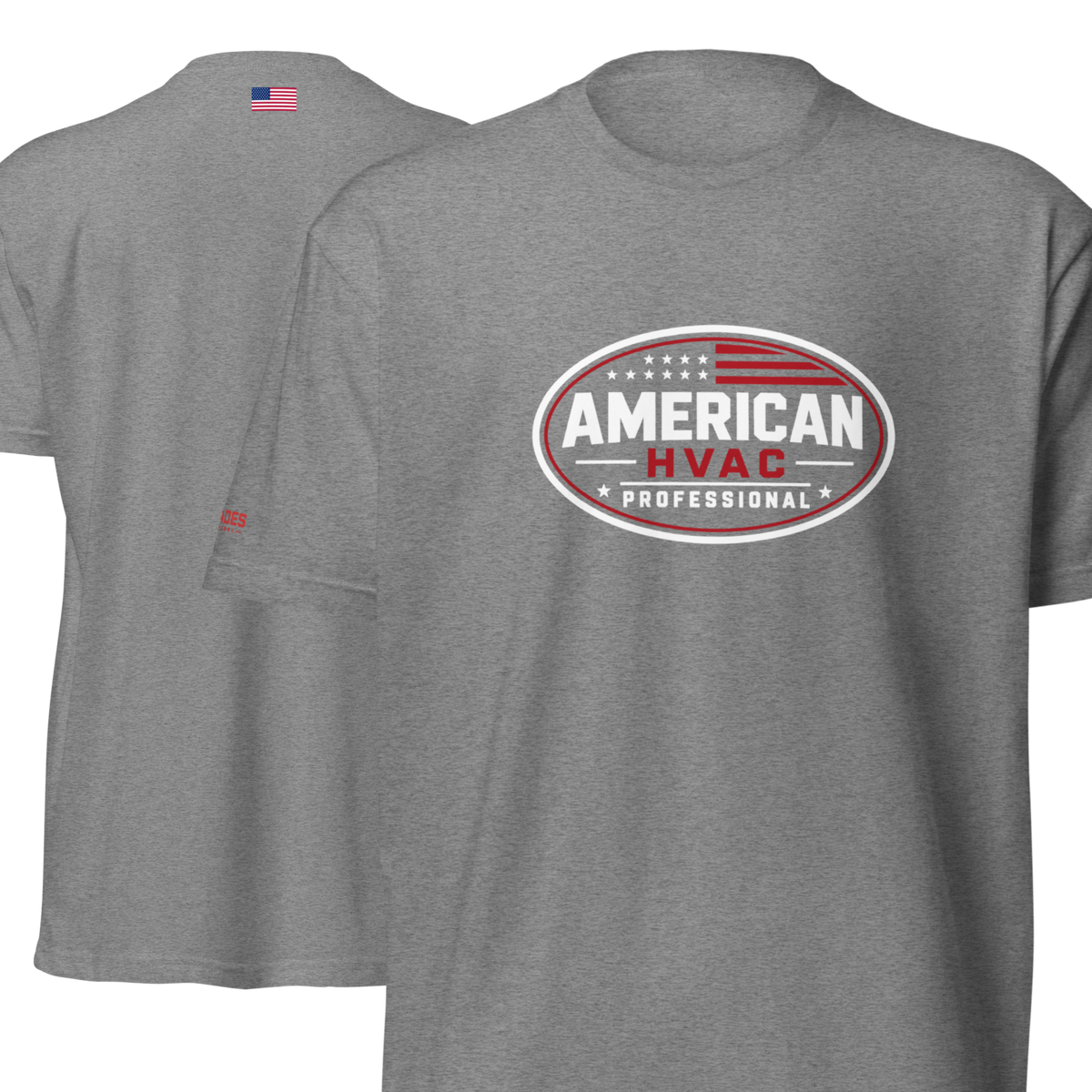 American HVAC Pro RW Emblem - Flag Back 6210 T-Shirt
