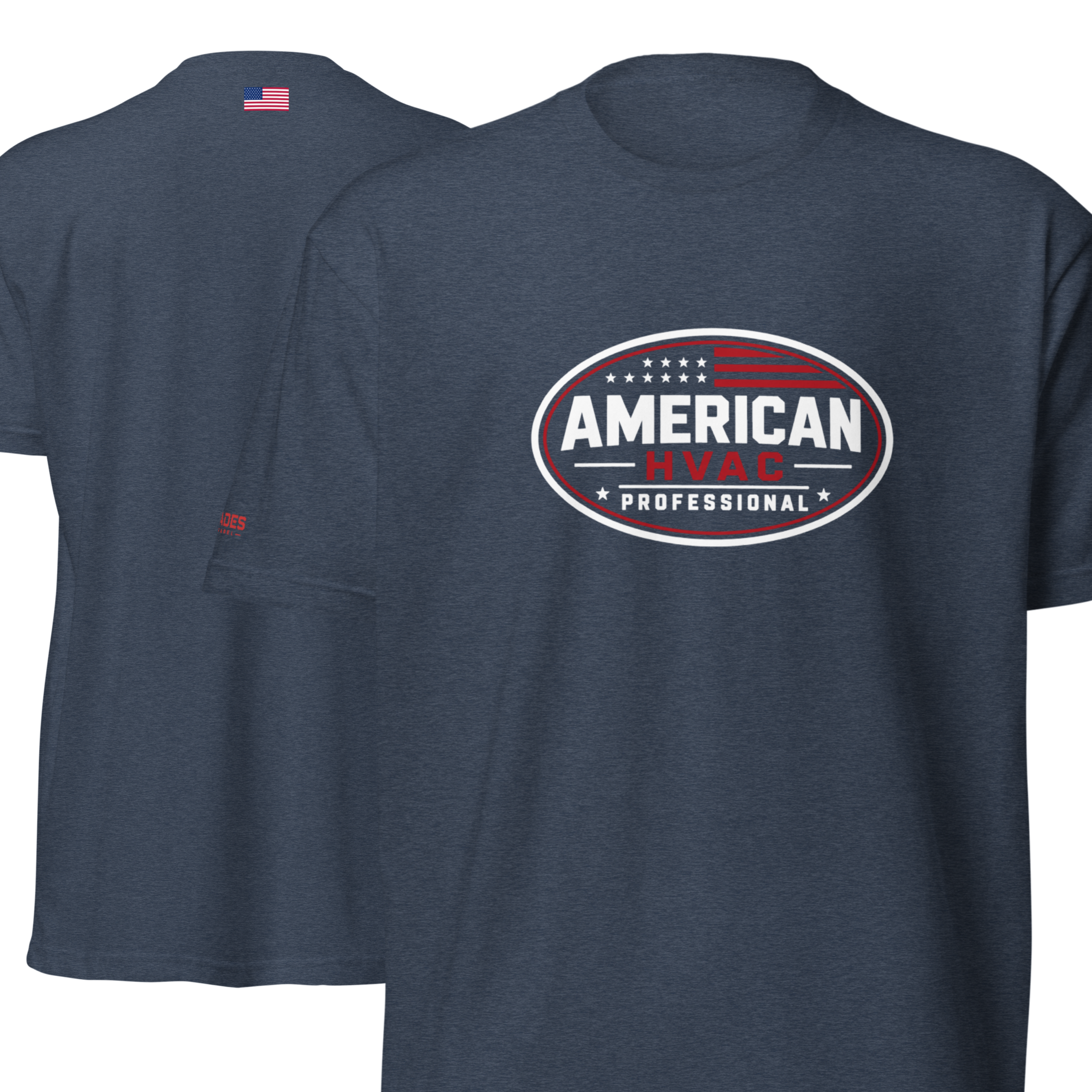 American HVAC Pro RY Emblem - Flag Back 6210 T-Shirt