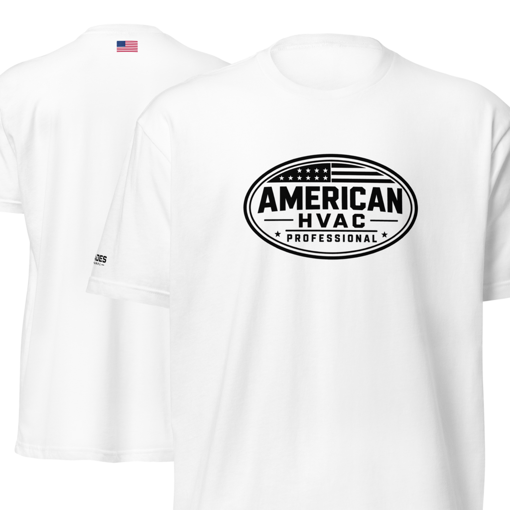 American HVAC Pro BW Emblem - Flag Back 6210 T-Shirt