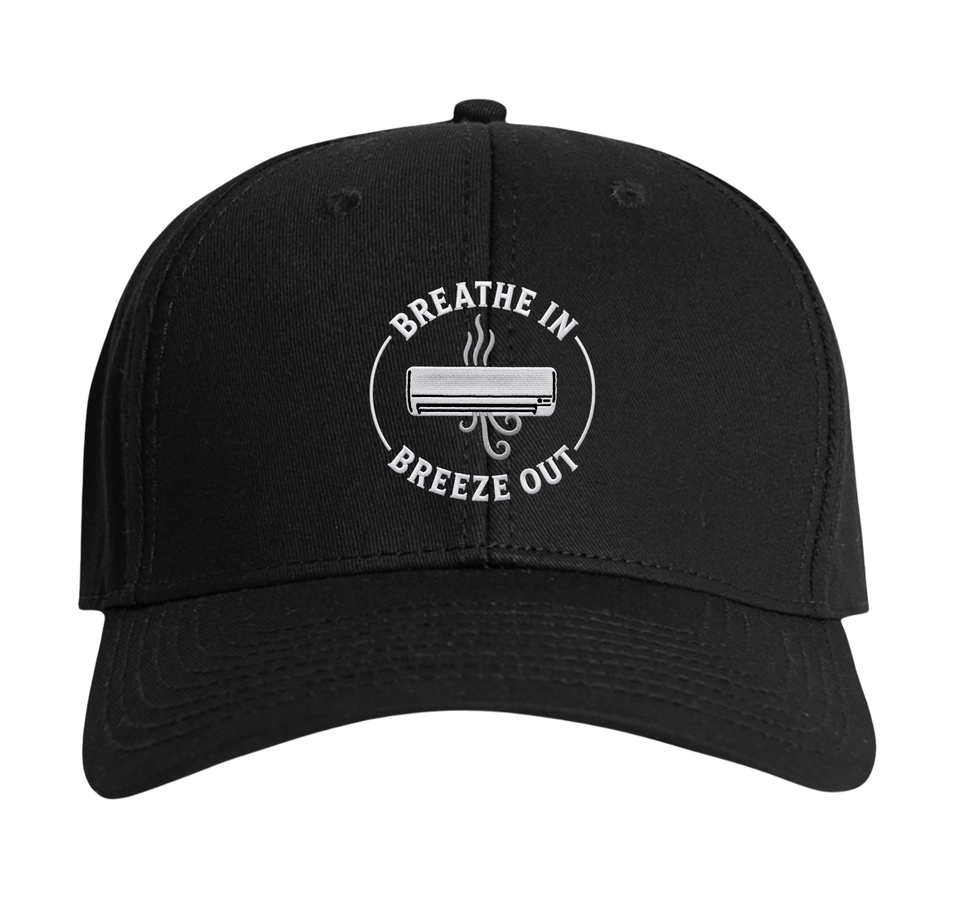 "Breathe In Breeze Out" 6 Panel Trucker Snapback - Embroidered