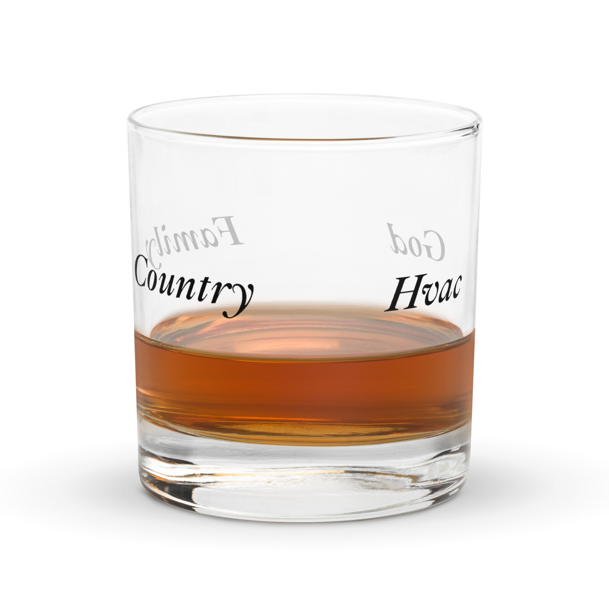 God, Family, Country, Hvac Whiskey Glass 10.5 Oz.